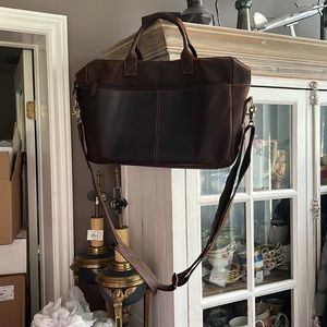 KATTEE Dark Leather Brown Multi Shoulder Hand Bag